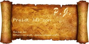 Preidt Jázon névjegykártya